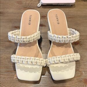 Torrid Women's Off White Braided heels